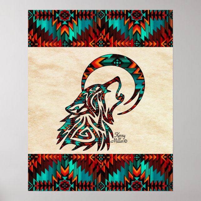 Tribal Wolf Poster (Front)