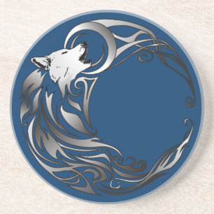 Tribal Wolf - Shaded Coaster