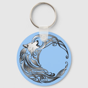 Tribal Wolf - Shaded Key Ring