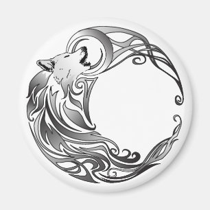 Tribal Wolf - Shaded Magnet