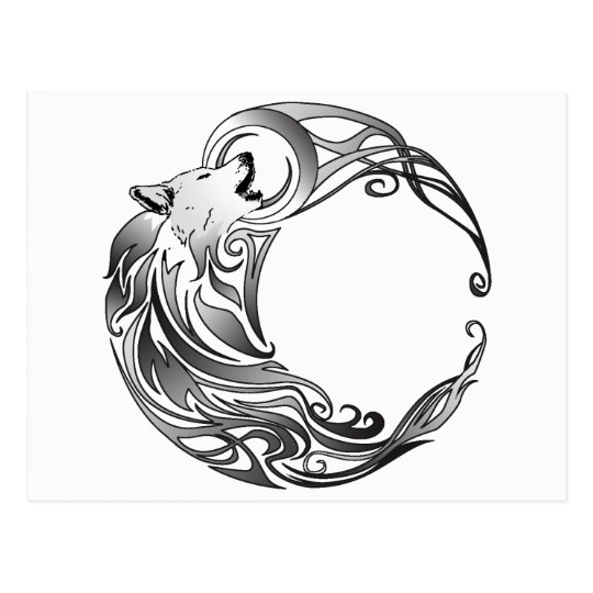Tribal Wolf - Shaded Postcard