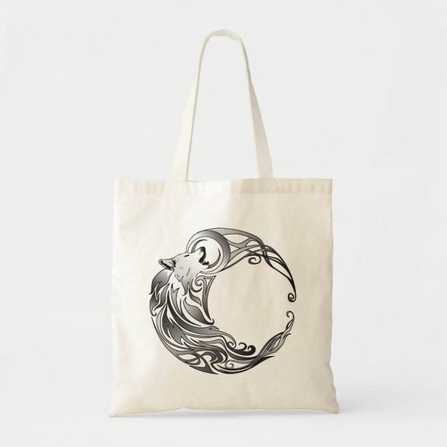 Tribal Wolf - Shaded Tote Bag (Front)
