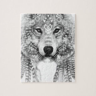 Tribal Wolf Spirit Jigsaw Puzzle