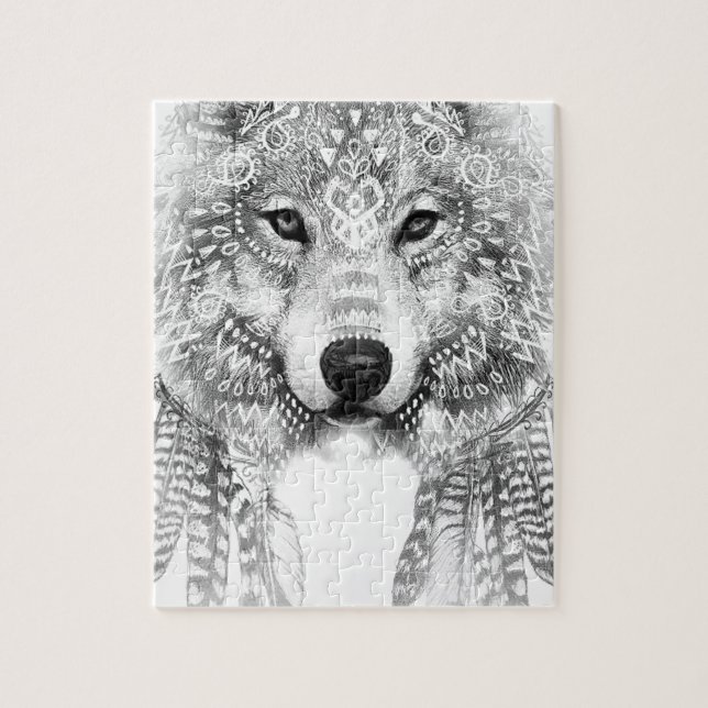 Tribal Wolf Spirit Jigsaw Puzzle (Vertical)