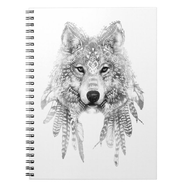 Tribal Wolf Spirit Notebook (Front)