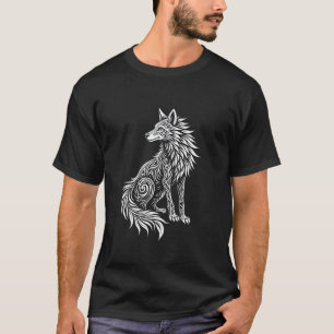 Tribal Wolf Spirit Retro Wild Wolf & Nature-Inspir T-Shirt