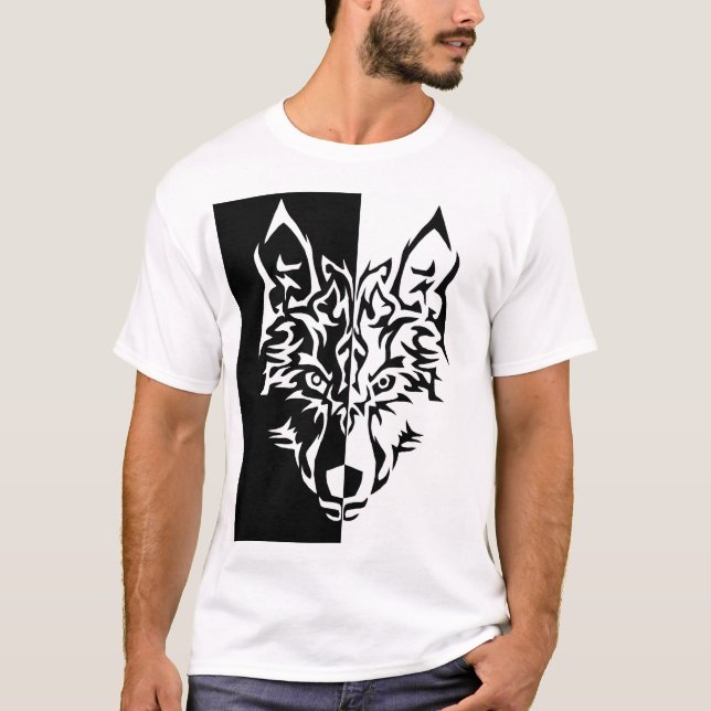 Tribal Wolf Style T-Shirt (Front)