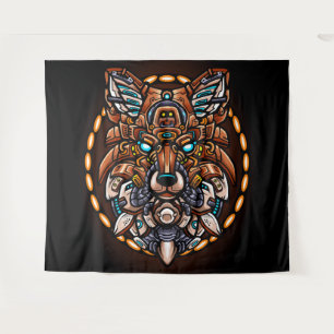 Tribal Wolf Tapestry