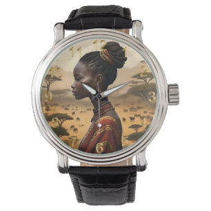 Tribal Woman Watching Over Her African Landscape, Watch