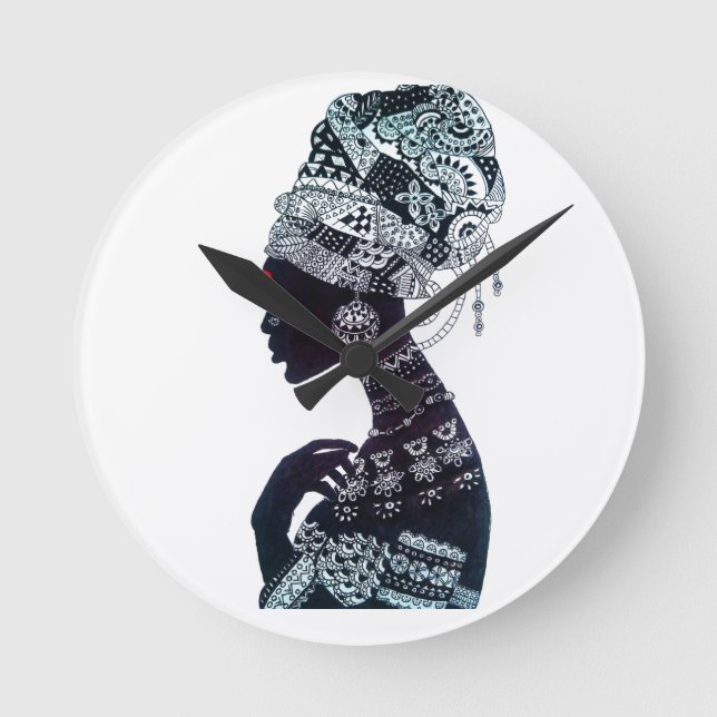Tribal Women  Round Clock (Front)