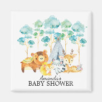 Tribal Woodland Animals Baby Shower Favour  Magnet
