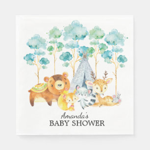 Tribal Woodland Animals Baby Shower Paper Napkins