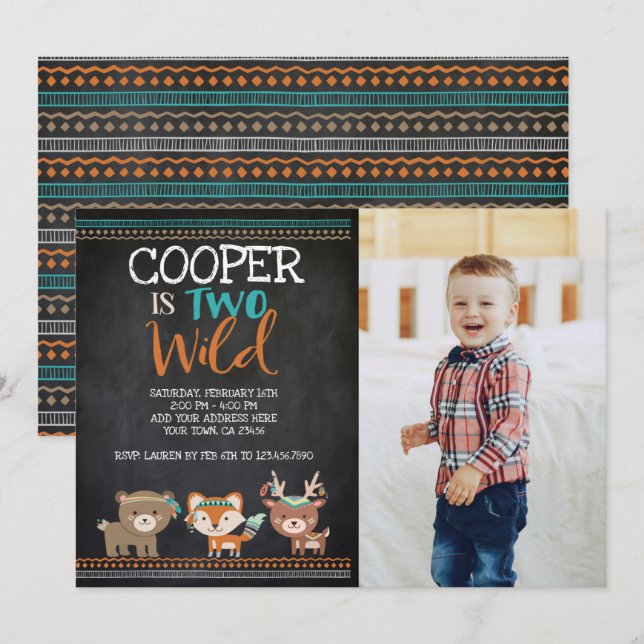 Tribal Woodland Invitation (Front/Back)