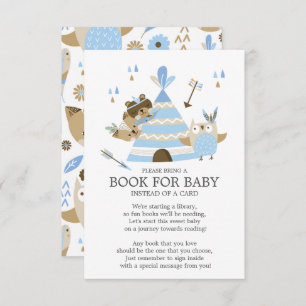 Tribal Woodland Wild One Baby Shower Book for Baby Invitation