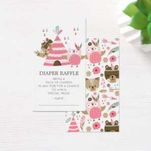 Tribal Woodland Wild One Baby Shower Diaper Ticket