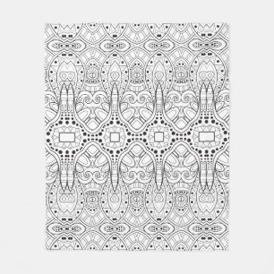 Tribal Zendoodle Design Fleece Blanket