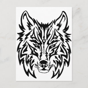 TribalWolfWhiteBackground Postcard