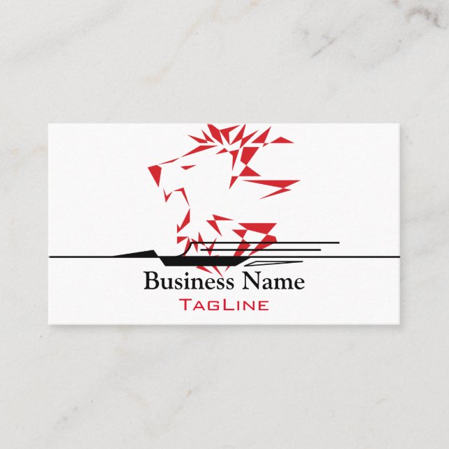 Tribe Roar Lion and Stork Speed Liner Business Card (Front)