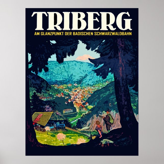 Triberg im Schwarzwald, view from the black forest Poster (Front)
