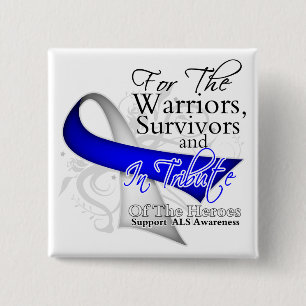 Tribute ALS Lou Gehrigs Disease Awareness 15 Cm Square Badge