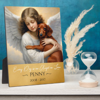 Tribute for Loss of Dachshund Angel Illustration Plaque