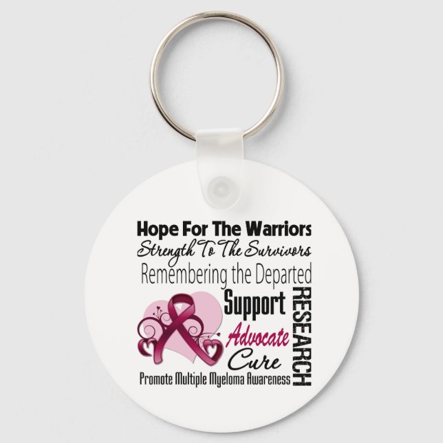 Tribute Hope Collage - Multiple Myeloma Key Ring (Front)