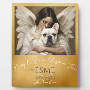 Tribute Loss of French Bulldog Angel Illustration  Plaque