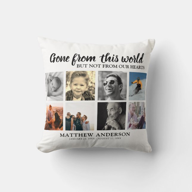 Tribute Photo Collage Memorial Remembrance Cushion (Front)