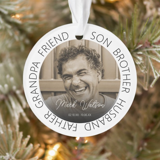 Tribute Photo Memorial Christmas Tree Ornament (Tree)