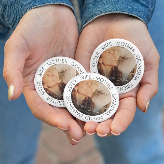 Tribute Photo Memorial Funeral 6 Cm Round Badge (Creator Uploaded)