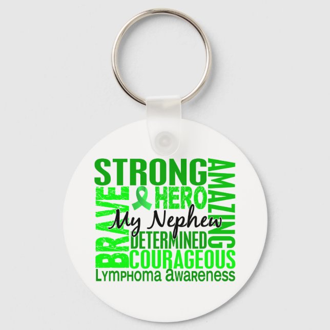 Tribute Square Nephew Lymphoma Key Ring (Front)