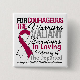 Tribute Support Head Neck Cancer Awareness 15 Cm Square Badge