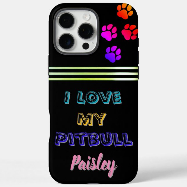 Tribute to beloved Pitbull, Paisley Case-Mate iPhone Case (Back)