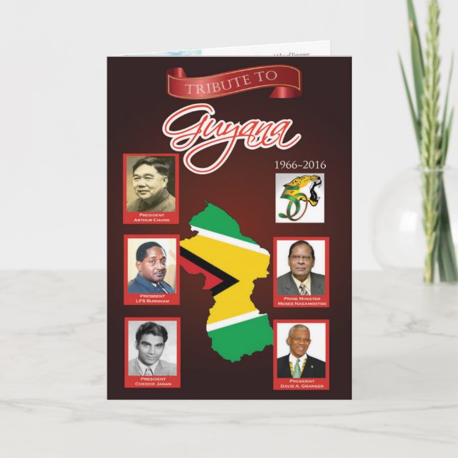 Tribute to Guyana 50th Independence Anniversary Card (Front)