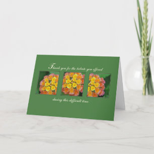 Tribute to Loved One Thank You Bereavement Funeral Card