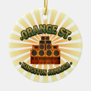 Tribute to Orange St Kingston Jamaica starburst Ceramic Ornament