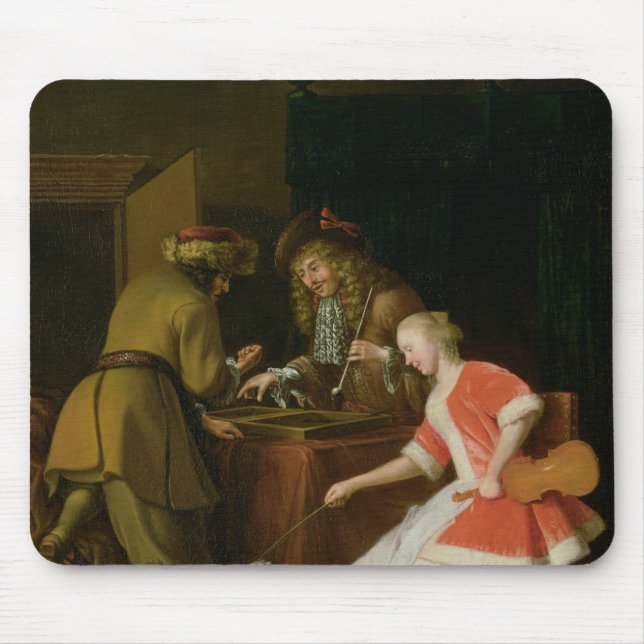 Tric-trac Players with a Lady and Her Dog Mouse Pad (Front)