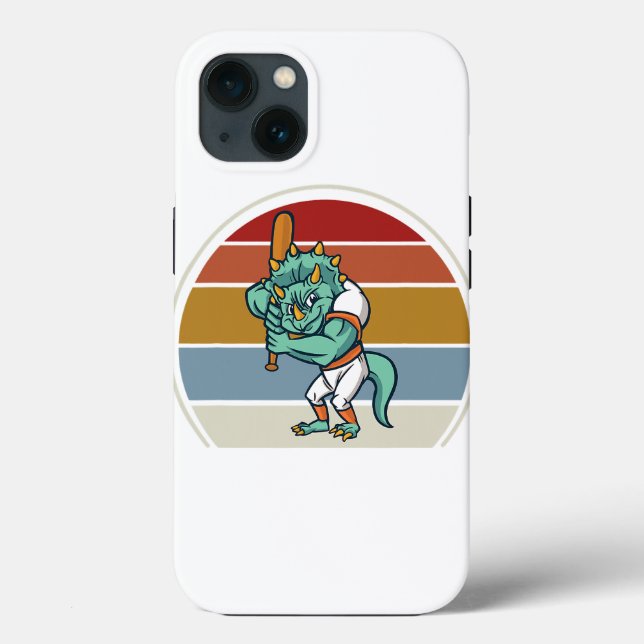 Triceratop Skeleton Dinosaur Badge Playing Basebal Case-Mate iPhone Case (Back)