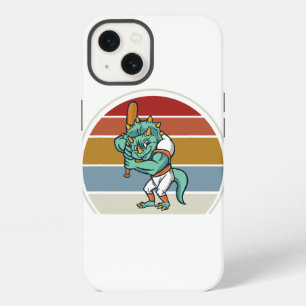 Triceratop Skeleton Dinosaur Badge Playing Basebal iPhone 13 Case