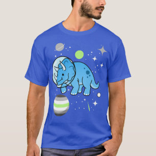 Triceratops Astronaut Agender Pride  T-Shirt
