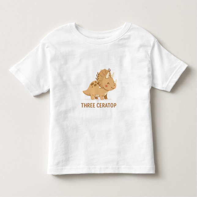 Triceratops Café – Cute Dinosaur Coffee Illustrati Toddler T-Shirt (Front)