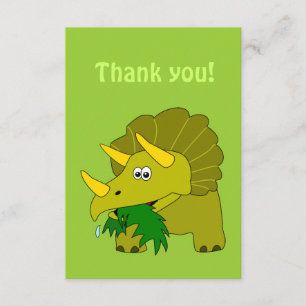 Triceratops Cartoon Dinosaur Thank You Cards