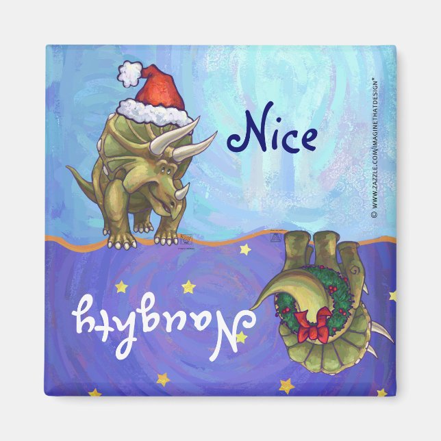 Triceratops Christmas Magnet (Front)