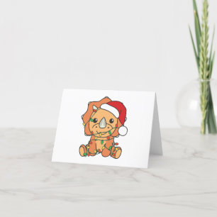 Triceratops Christmas Winter Animals Holiday Dinos Card