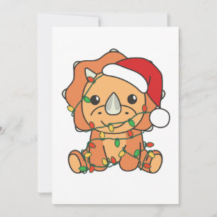 Triceratops Christmas Winter Animals Holiday Dinos Card