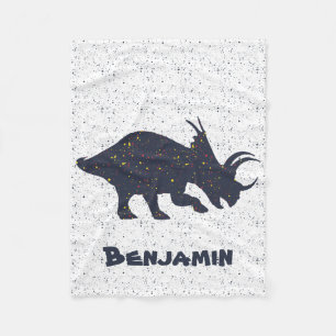 Triceratops Custom Name Fleece Blanket, Small Blanket