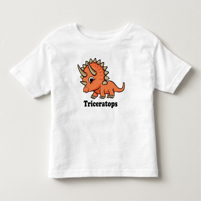 Triceratops Cute Dinosaur Toddler T-Shirt (Front)