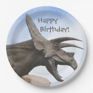 Triceratops Dinosaur Birthday Paper Plate