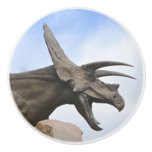 Triceratops Dinosaur Ceramic Knob