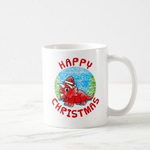 Triceratops Dinosaur Christmas Kids Funny Coffee Mug
